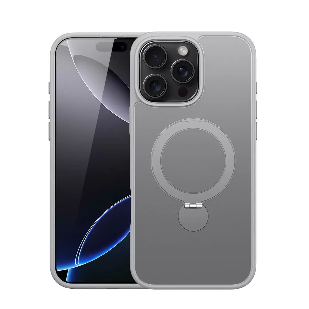 iPhone 16 Pro Max magnetic frosted case with stand grey by Dux Ducis