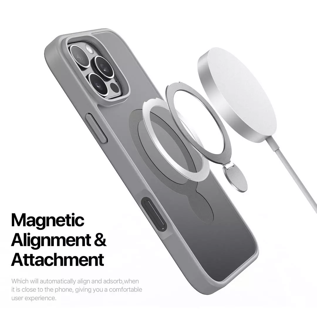 iPhone 16 Pro Max Magnetic Frosted Case with Stand Grey by Dux Ducis - Image 6