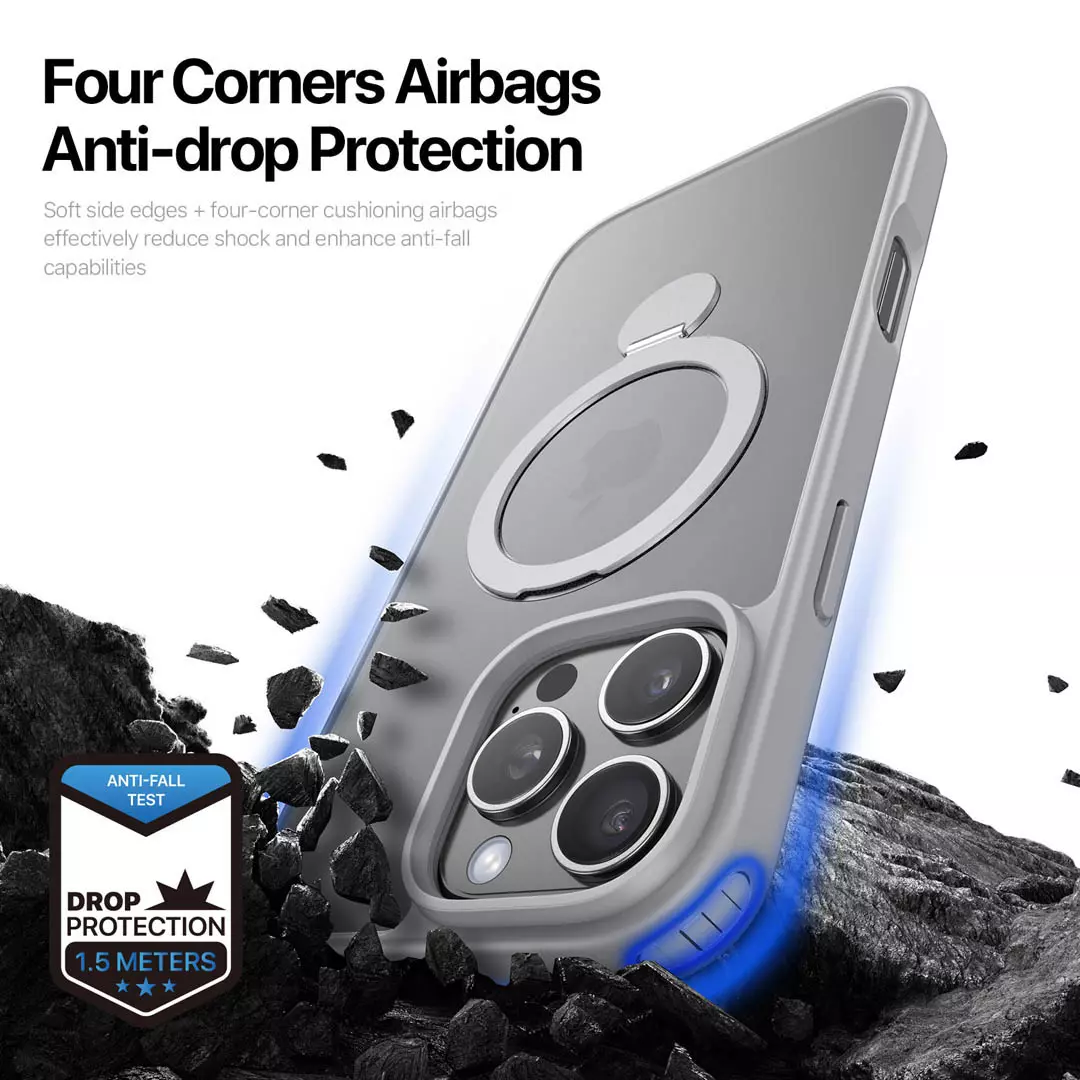 iPhone 16 Pro Max Magnetic Frosted Case with Stand Grey by Dux Ducis - Image 8