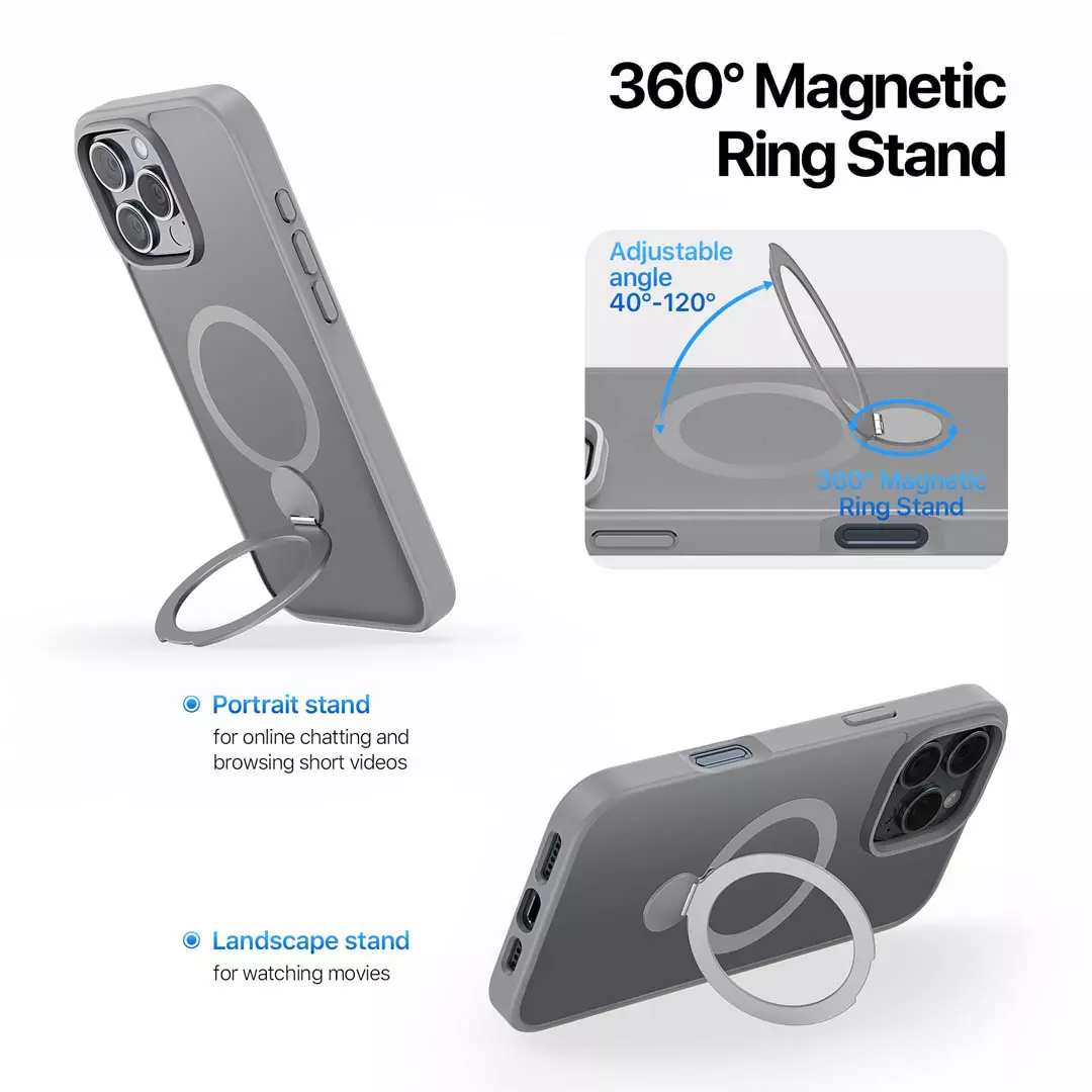 iPhone 16 Pro Max Magnetic Frosted Case with Stand Grey by Dux Ducis - Image 9