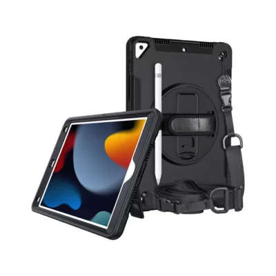 iPad 9th Gen heavy duty rugged case shoulder strap kickstand MIL-STD-810H