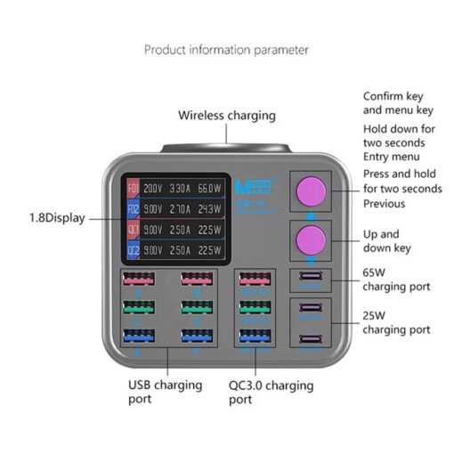 MaAnt DianBa No.2 300W Multi-Port PD Charger, 13x Port USB & Wireless Charging Station with PD3.1 Fast Charging - Image 4