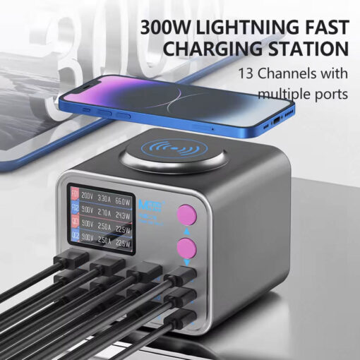 MaAnt DianBa No.2 300W Multi-Port PD Charger, 13x Port USB & Wireless Charging Station with PD3.1 Fast Charging - Image 5