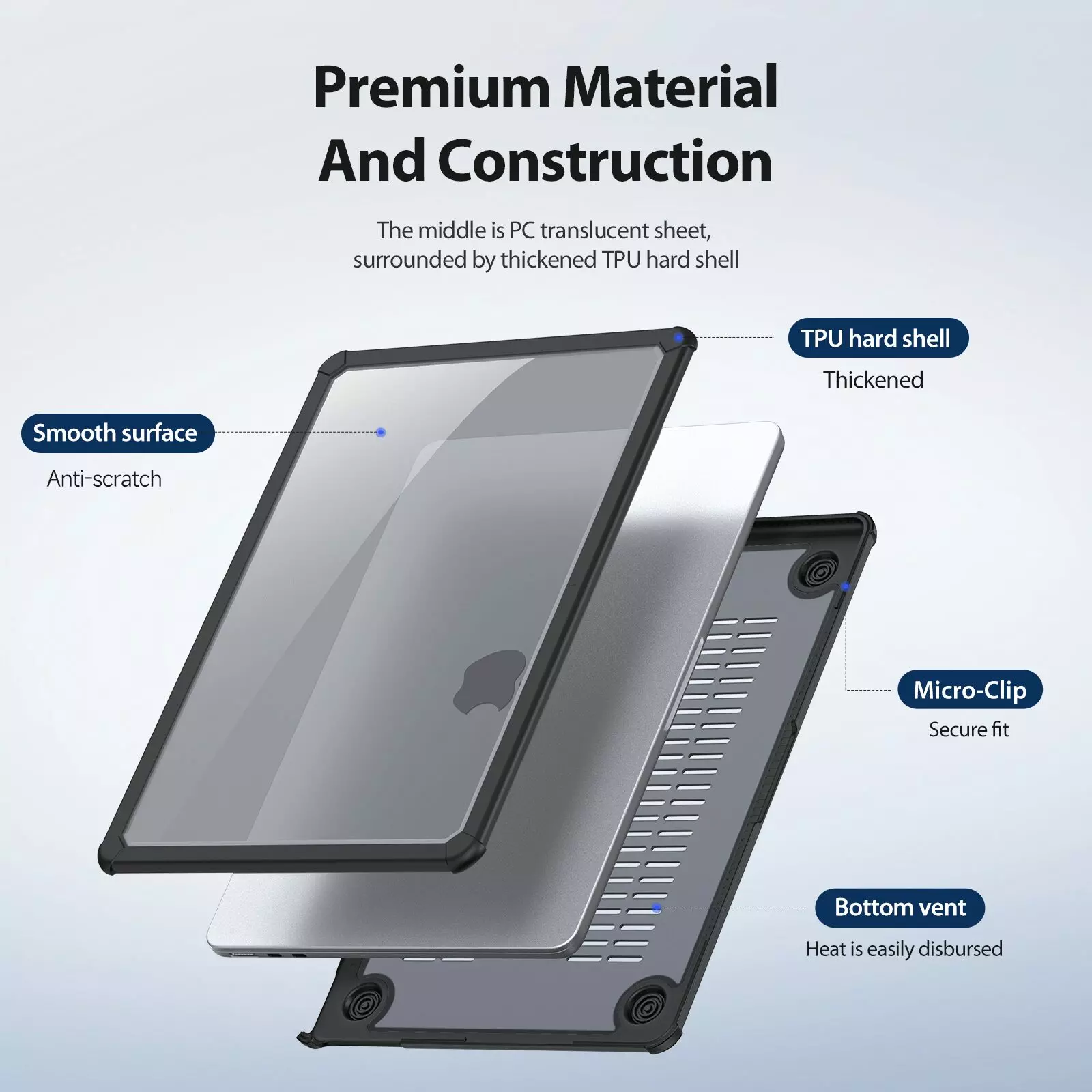 MacBook Pro 16-inch M5, M4, M3 Hard Shell Case Black by Dux Ducis - Image 9