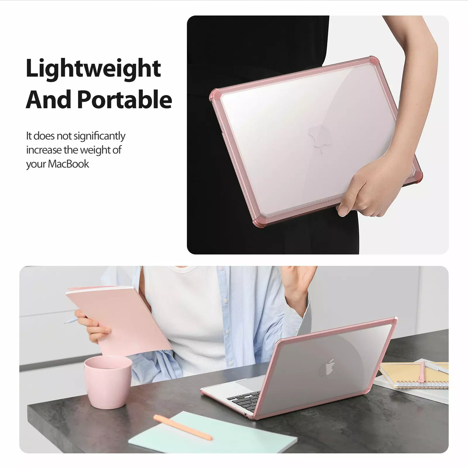 MacBook Air 13.3-inch M1 Hard Shell Case Pink by Dux Ducis - Image 8