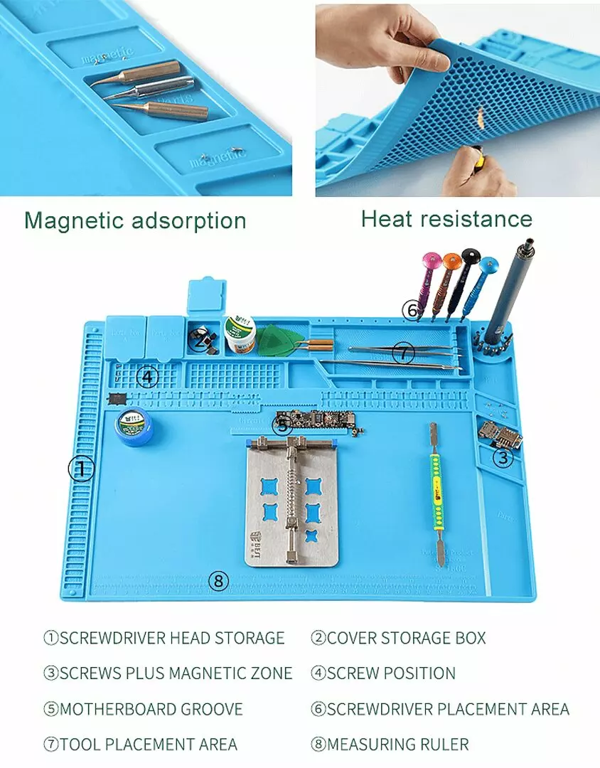 Magnetic Soldering / Repair Station Silicone Mat | S-160C - Image 3