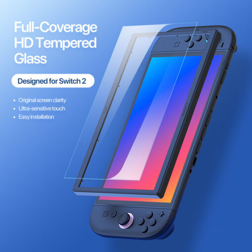 Nintendo Switch 2 HD Tempered Glass Screen Protector - Full Coverage Clarity with Easy Align Tool - Image 2