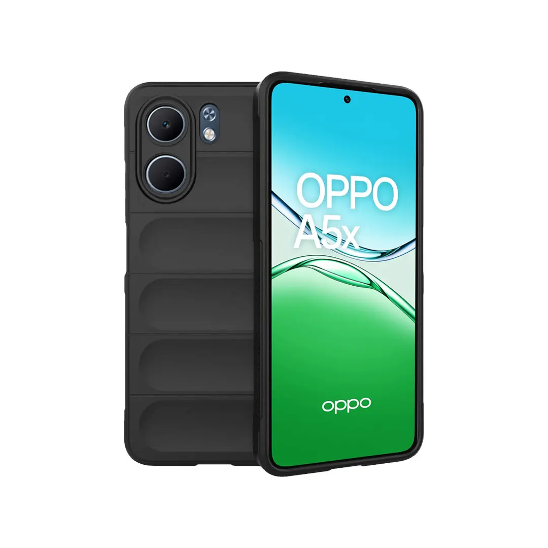 OPPO A5x protective case black TPU flannel thickened corners Magic Shield