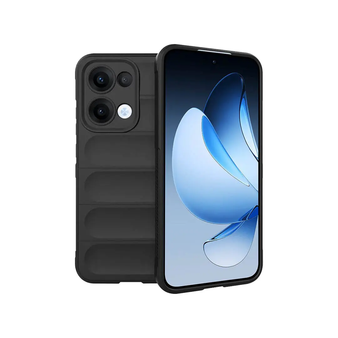 OPPO Reno 13 protective case black TPU flannel thickened corners Magic Shield