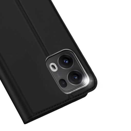 Oppo Reno 13 Pro Leather Flip Case with Card Slot - Black | Skin Pro by Dux Ducis - Image 4