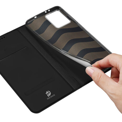 Oppo Reno 13 Pro Leather Flip Case with Card Slot - Black | Skin Pro by Dux Ducis - Image 8