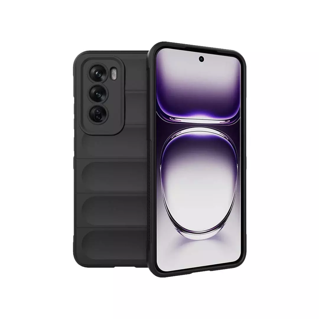OPPO Reno 12 Pro protective case black TPU flannel thickened corners Magic Shield