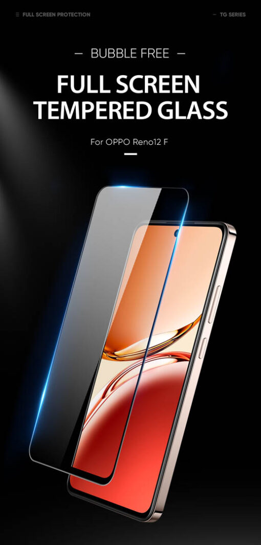 Premium Tempered Glass Protector for Oppo Reno12 F - Scratch-Resistant, Ultra Clear, Touch Sensitive - Image 2