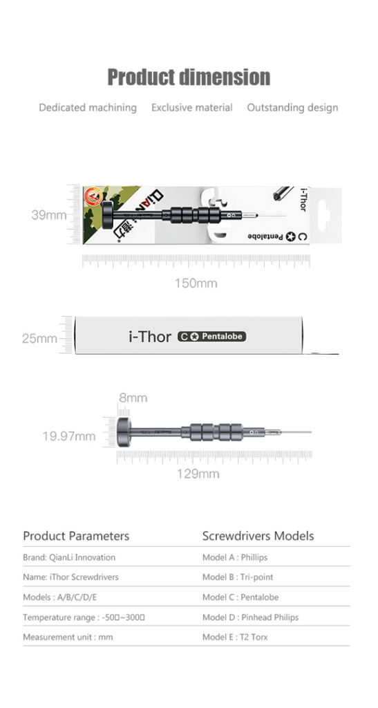 Pinhead Phillips Precision Screwdriver | 3D iThor Series by Qianli - GA ...