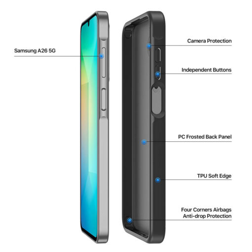 Samsung Galaxy A26 5G Protective Back Cover Case - Black | Yind Series by Dux Ducis - Image 4
