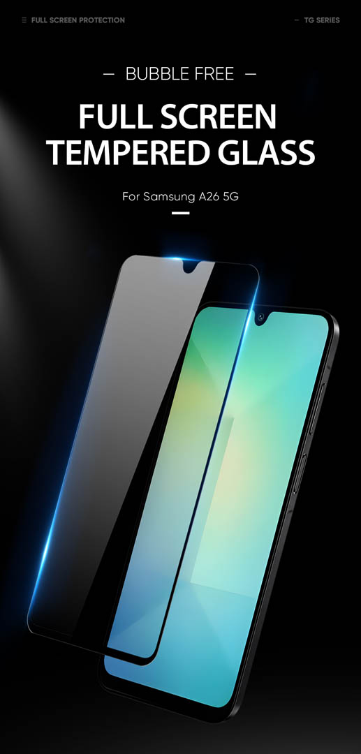 Samsung Galaxy A26 5G Tempered Glass Screen Protector - Anti-Scratch, Case-Friendly, HD Clear - Image 2