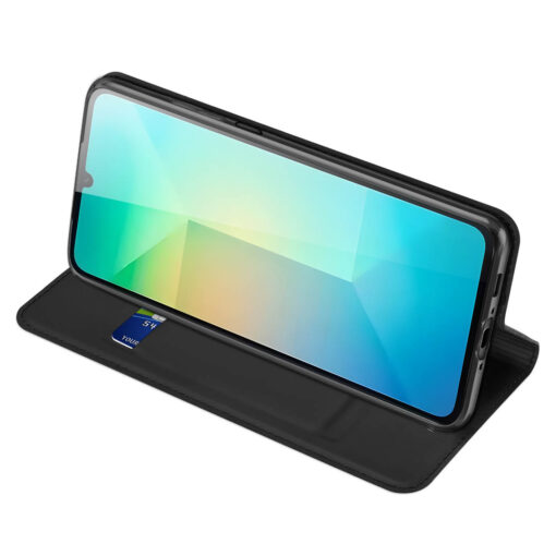 Samsung Galaxy A26 Leather Flip Case with Card Slot - Black | Skin Pro by Dux Ducis - Image 5