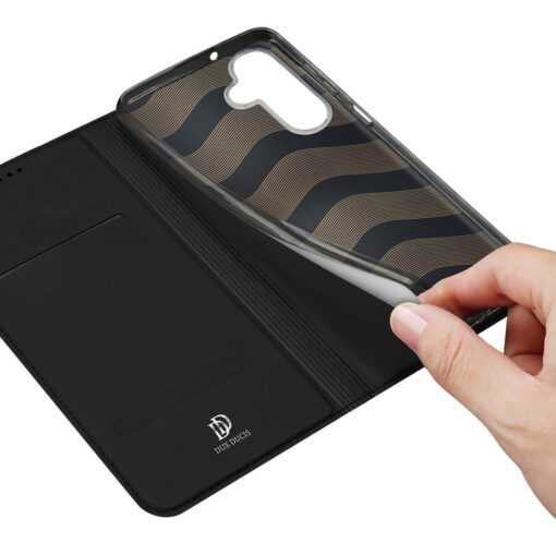 Samsung Galaxy A26 Leather Flip Case with Card Slot - Black | Skin Pro by Dux Ducis - Image 6