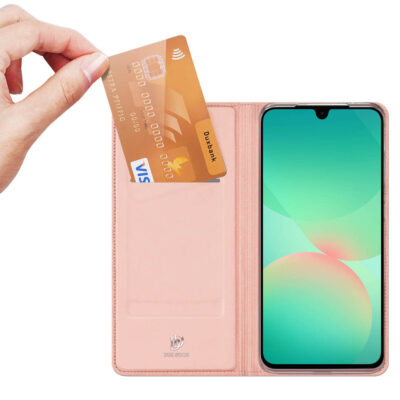 Samsung Galaxy A26 Leather Flip Case with Card Slot - Rose | Skin Pro by Dux Ducis