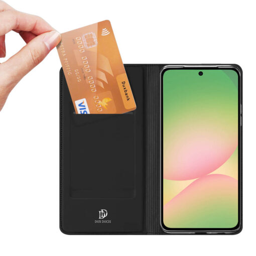 Samsung Galaxy A36 / A56 Leather Flip Case with Card Slot - Black | Skin Pro by Dux Ducis