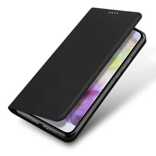 Samsung Galaxy A36 / A56 Leather Flip Case with Card Slot - Black | Skin Pro by Dux Ducis - Image 4