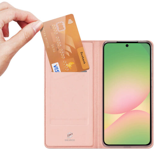 Samsung Galaxy A36 / A56 Leather Flip Case with Card Slot - Rose | Skin Pro by Dux Ducis