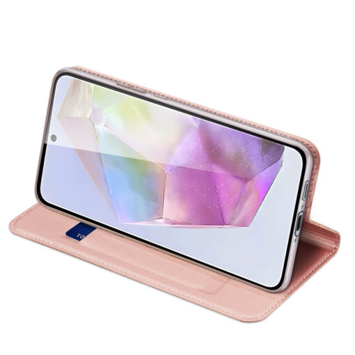 Samsung Galaxy A36 / A56 Leather Flip Case with Card Slot - Rose | Skin Pro by Dux Ducis - Image 5