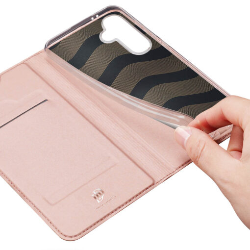 Samsung Galaxy A36 / A56 Leather Flip Case with Card Slot - Rose | Skin Pro by Dux Ducis - Image 6