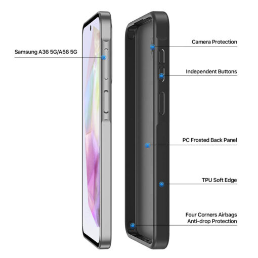 Samsung Galaxy A36 / A56 Case Protective Back Cover Case - Black | Yind Series by Dux Ducis - Image 4