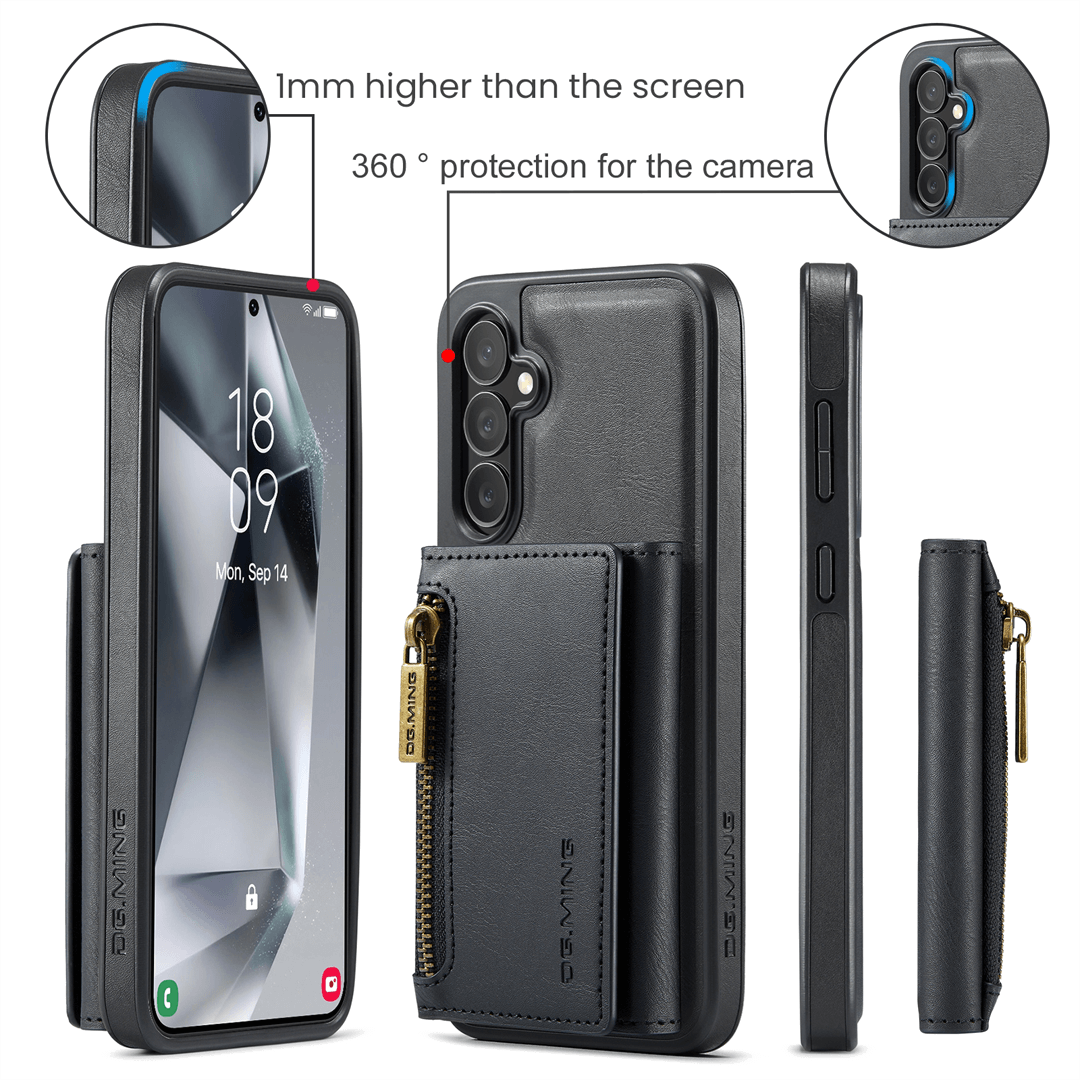 Samsung Galaxy S24 Wallet Case RFID Blocking Black by DG.MING - Image 7