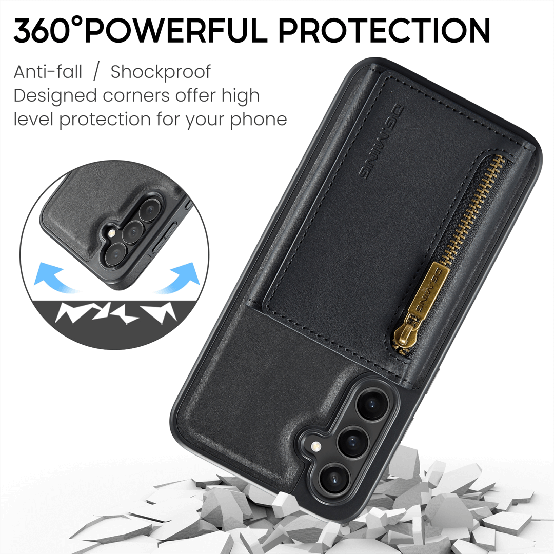 Samsung Galaxy S24 Wallet Case RFID Blocking Black by DG.MING - Image 8