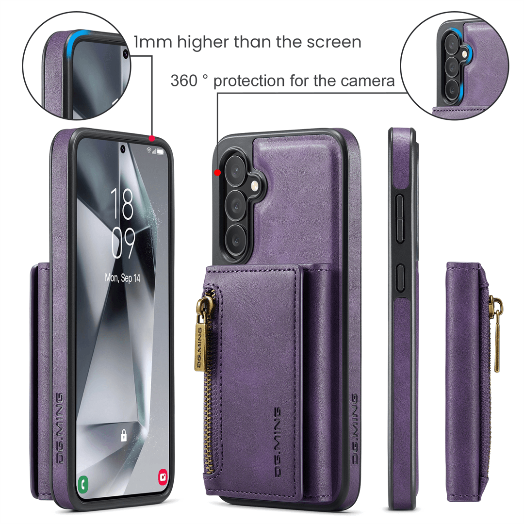 Samsung Galaxy S24 Wallet Case RFID Blocking Purple by DG.MING - Image 7