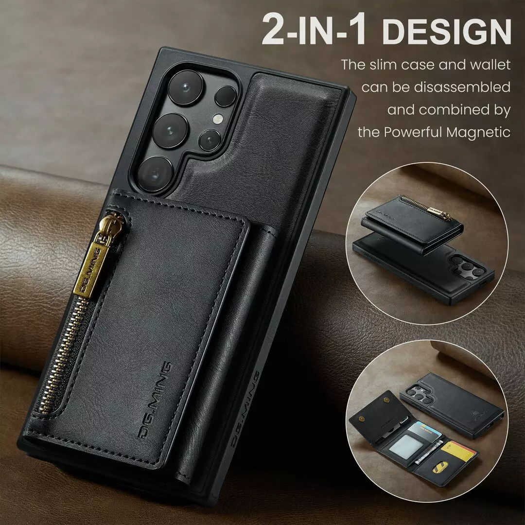 Samsung Galaxy S24 Ultra Wallet Case RFID Blocking Black by DG.MING - Image 2