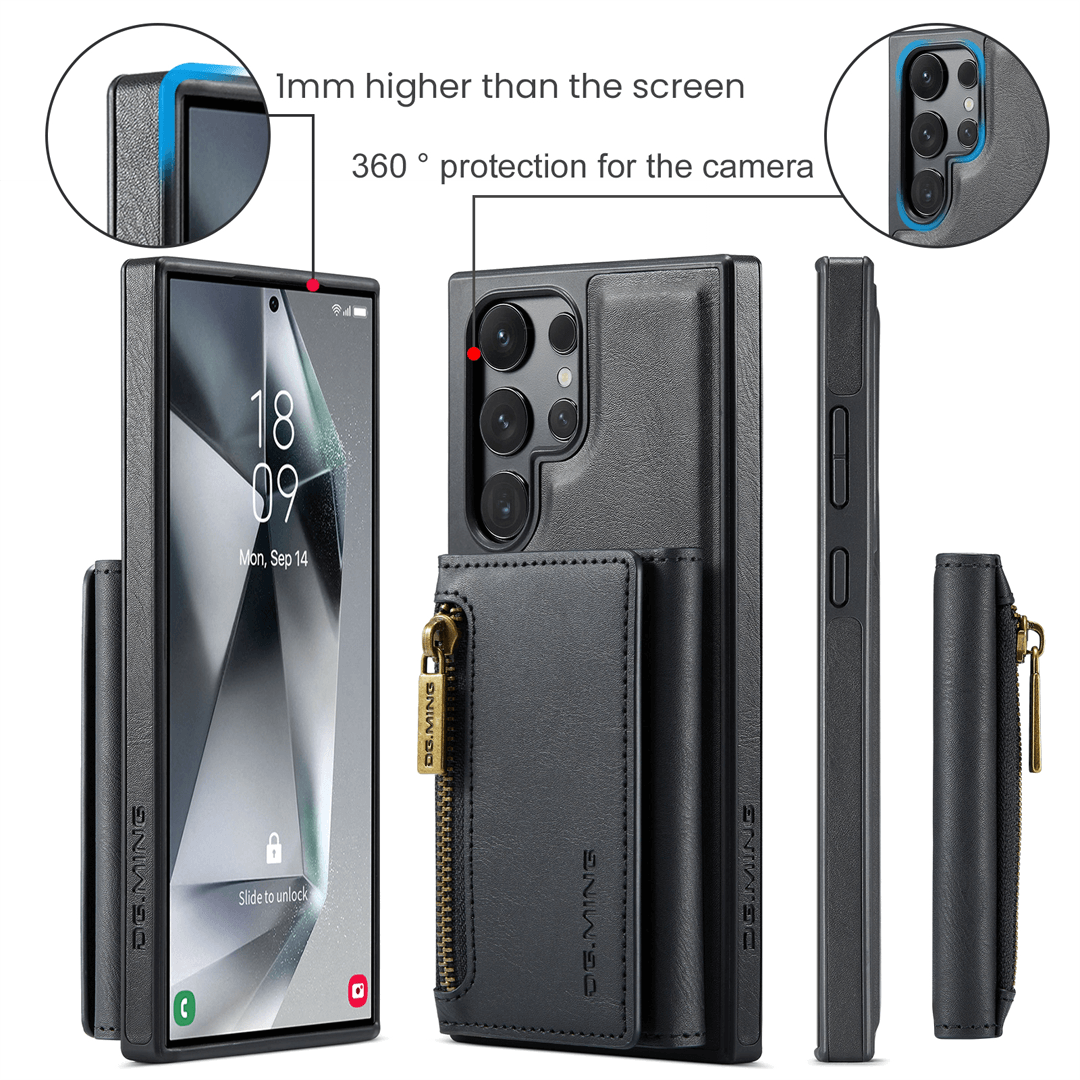 Samsung Galaxy S24 Ultra Wallet Case RFID Blocking Black by DG.MING - Image 7