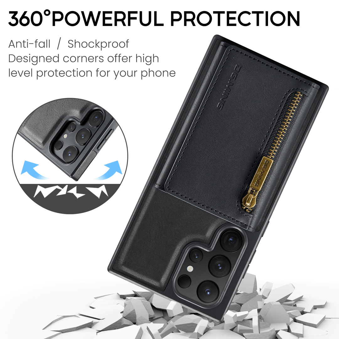 Samsung Galaxy S24 Ultra Wallet Case RFID Blocking Black by DG.MING - Image 8
