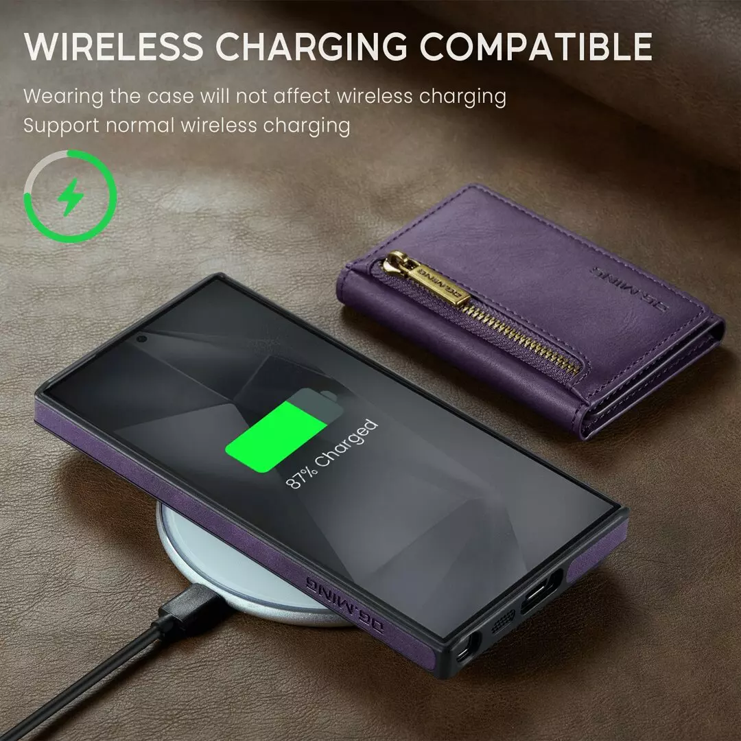 Samsung Galaxy S24 Ultra Wallet Case RFID Blocking Purple by DG.MING - Image 3