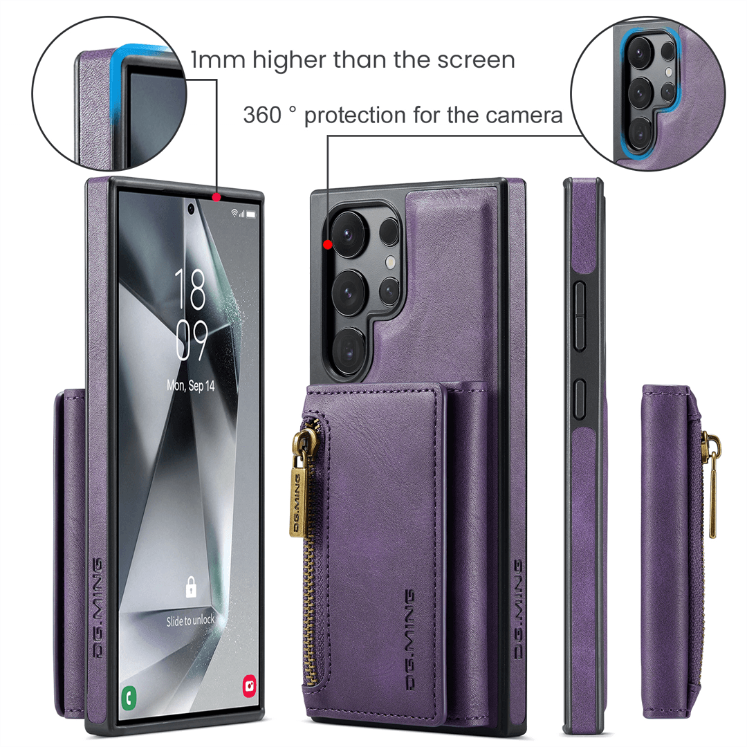 Samsung Galaxy S24 Ultra Wallet Case RFID Blocking Purple by DG.MING - Image 7