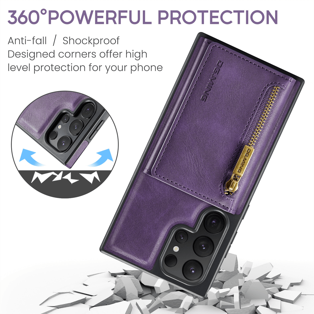 Samsung Galaxy S24 Ultra Wallet Case RFID Blocking Purple by DG.MING - Image 8
