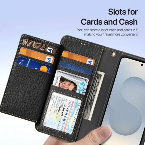 Samsung Galaxy S25 Plus 2 in 1 Magnetic Charging Wallet Case - Black | Lawa Series by Dux Ducis - Image 7