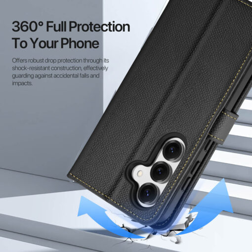 Samsung Galaxy S25 Plus 2 in 1 Magnetic Charging Wallet Case - Black | Lawa Series by Dux Ducis - Image 10