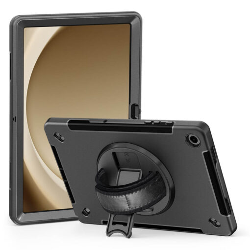 Samsung Galaxy Tab A9 Plus Premium Rugged Case - 360° Rotating Stand, Shockproof Shell, Hand and Shoulder Straps - Image 13