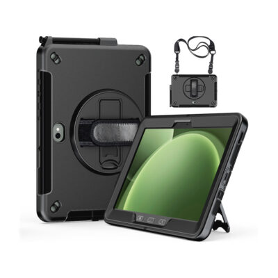 Samsung Galaxy Tab Active 4 Pro / Active 5 Pro 10.1" Heavy Duty Case - 360° Rotating Stand, Shockproof Shell, Hand and Shoulder Straps