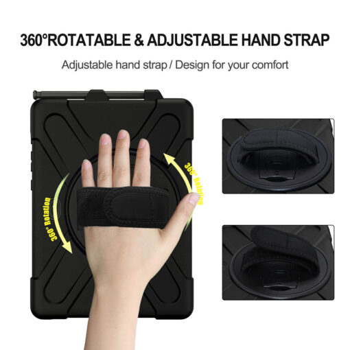 Samsung Galaxy Tab Active Pro / Active 4 Pro / Active 5 Pro 10.1" Full Body Protection with Kickstand, Hand and Shoulder Straps - Image 6