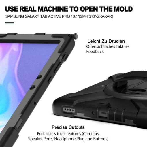 Samsung Galaxy Tab Active Pro / Active 4 Pro / Active 5 Pro 10.1" Full Body Protection with Kickstand, Hand and Shoulder Straps - Image 7