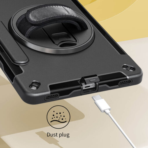 Samsung Galaxy Tab S9 / S9 FE / S10 FE Premium Heavy Duty Case - 360° Rotating Stand, Shockproof Protection, Hand / Shoulder Straps - Image 5