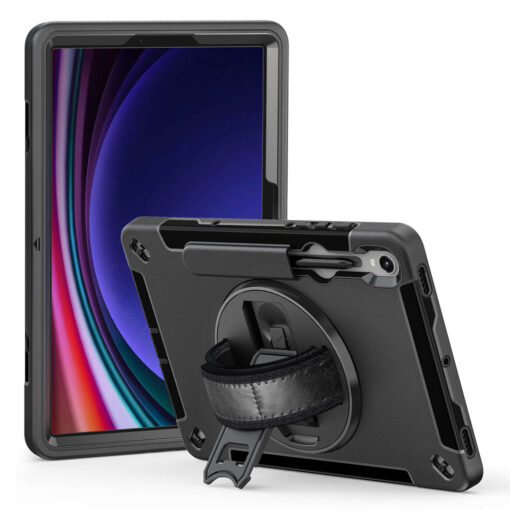 Samsung Galaxy Tab S9 / S9 FE / S10 FE Premium Heavy Duty Case - 360° Rotating Stand, Shockproof Protection, Hand / Shoulder Straps - Image 12