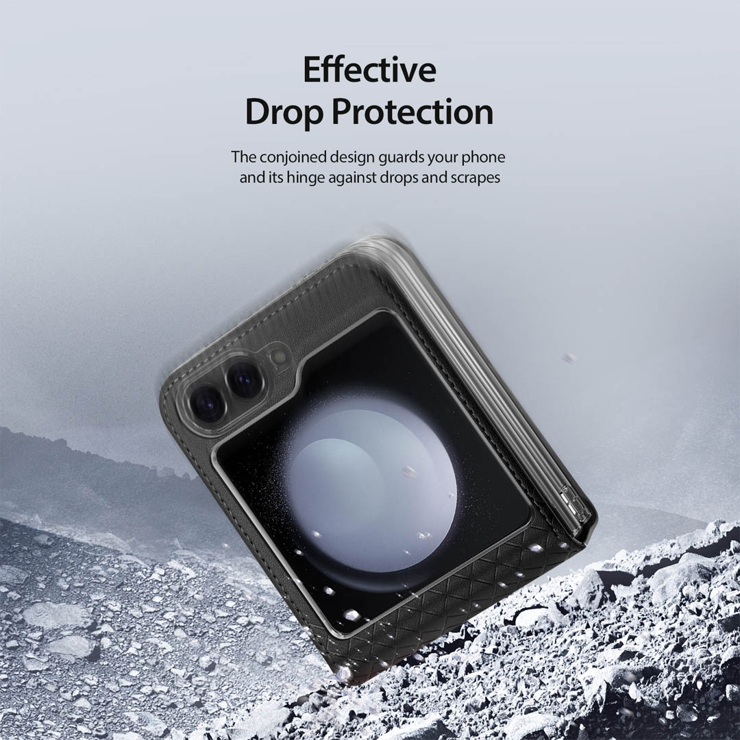 Samsung Galaxy Z Flip 6 Folio Case - Black | Fitt Series by Dux Ducis - Image 9