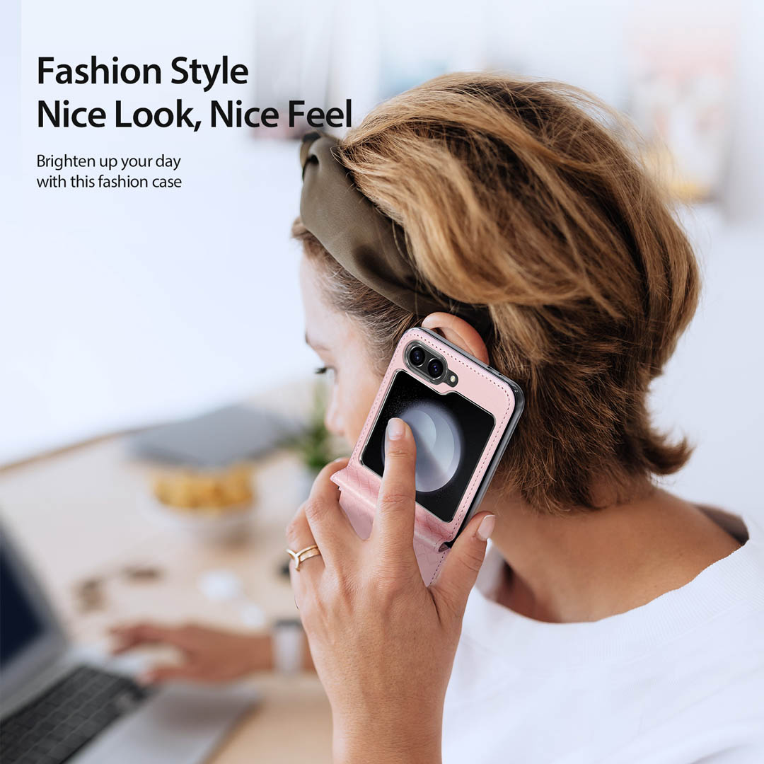 Samsung Galaxy Z Flip 6 Folio Case - Pink | Fitt Series by Dux Ducis - Image 7