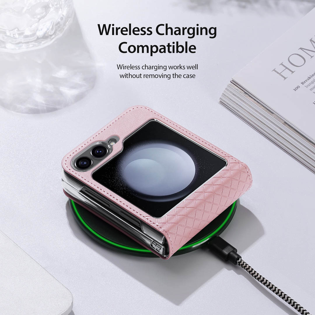 Samsung Galaxy Z Flip 6 Folio Case - Pink | Fitt Series by Dux Ducis - Image 11