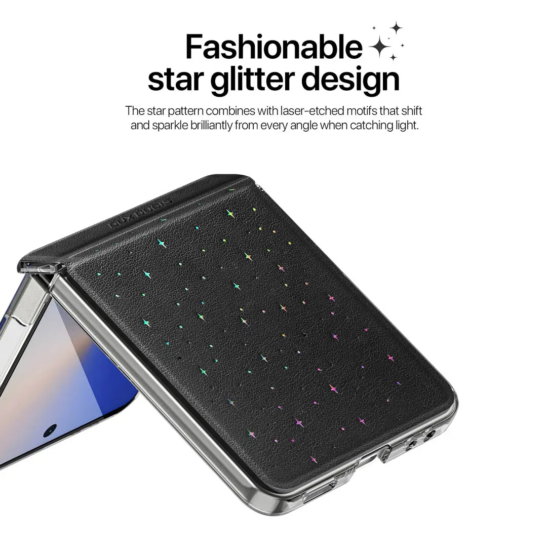 Samsung Galaxy Z Flip 7 Glitter Star Case Black by Dux Ducis - Image 5